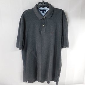 Tommy Hilfiger Gray Polo Half Button Short Sleeve